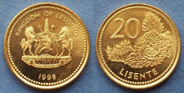 LESOTHO - 20 Lisente 1998 "Flora" KM# 64 Letsie III (1996) - Edelweiss Coins - Lesotho