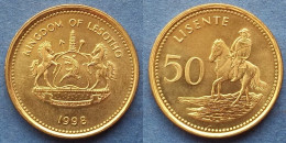 LESOTHO - 50 Lisente 1998 "Equestrian" KM# 65 Letsie III (1996) - Edelweiss Coins - Lesotho