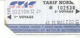 Ticket  Ancien TARIF NORMAL  BUS BAMAKO Voyage CTAC MALI - Europa