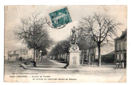 (33) 607, Libourne, Henry Guillier 7803, Allée De Tourny Et Statue Du Capitaine Oscar De Géraux - Libourne