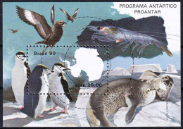Bloc-feuillet Neuf** - Programme Antarctique Brésilien - Faune Antarctique - N° BF81 (Yvert Et Tellier) - Brésil 1990 - Blocs-feuillets
