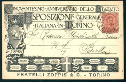 BK024 CINQUANTESIMO ANNIVERSARIO DELLO STATUTO ESPOSIZIONE GENERALE ITALIANA IN TORINO 1898 - Exposiciones