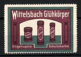 Reklamemarke Wittelsbach Glühkörper, Eingetragene Schutzmarke, Drei Verschiedene Verpackungen  - Erinnofilie