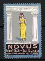 Reklamemarke Novus - Gummi-Absätze, Globus-Gummi-Compagnie, Düsseldorf, Serie: Trachten Des Altertums, Ägypterin  - Cinderellas