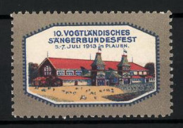 Reklamemarke Plauen, 10. Vogtländisches Sängerbundesfest 1913, Festhalle  - Erinnofilie