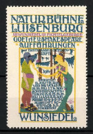 Reklamemarke Wunsiedel, Naturbühne Luisenburg, Aufführungen Von Goethe & Shakespeare  - Erinnofilie