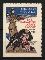 Reklamemarke United War Work Campaign, The Salvation Army Lassie, Soldaten  - Erinnofilie