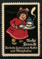 Reklamemarke Aecht Franck - Bester Kaffeezusatz Und Malzkaffee, Frau Mit Tablett  - Vignetten (Erinnophilie)