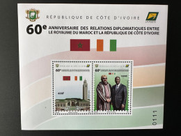 Côte D'Ivoire Ivory Coast 2022 Mi. Bl. 218 Bloc S/S 60e Anniversaire Des Relations Maroc Morocco Marokko Diplomatic - Côte D'Ivoire (1960-...)