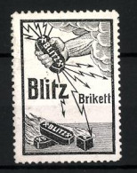 Reklamemarke Blitz Brikett, Blitze Schiessen Aus Einem Kohlestück  - Cinderellas