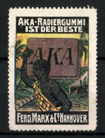 Reklamemarke AKA-Radiergummi Ist Der Beste!, Ferd. Marx & Co., Hannover, Afrikaner Mit Radiergummi  - Cinderellas