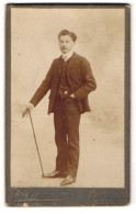 Photo E. Mauvillier, Besancon, 3 & 5, Rue De La Préfecture, Junger Herr Im Anzug Avec Fliege  - Personnes Anonymes