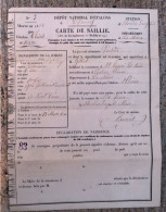 CARTE DE SAILLIE Année 1883 Dépôt National D'étalons De CLUNY Station Moulins Engilbert étalon THESEE Jument POULETTE - Unclassified