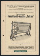 Werbeprospekt Uster Bei Zürich, Apparate- Und Maschinenfabriken, Die Faden-Hinreich-Maschine Turicum  - Zonder Classificatie