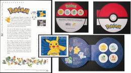 FRANCE 2024 - POKEMON - 1 Collector De 4 Timbres + 1  Timbre +  1 Document Philatélique - Stripsverhalen