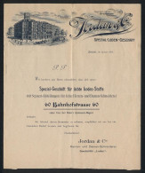 Briefkopf Zürich, Jordan & Co., Spezial-Loden-Geschäft, Geschäftshaus Bahnhofstrasse / Rennwegplatz  - Switzerland