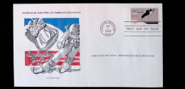 CL, FDC, Premier Jour, Etats Unis, USA, Lake Placid, NY, 12946, Feb 1 1980, Sports, Ski, Olympics 1980, Frais Fr 1.95e - Marcophilie