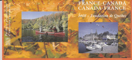 2008 France Canada Pochette Souvenir N°32 émissions Communes Fondation De Québec N°4182 Et 2351 Neuf ** - Sonstige & Ohne Zuordnung
