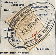 Connaissement  Kénitra à Bordeaux 1931 Avec Timbre Fiscal Unique Royaume Maroc 2 F Et France 5 F 20 - Cartas & Documentos