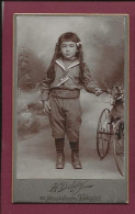130524A - PHOTO ANCIENNE CDV DELGAY TOULOUSE - Enfant Tricycle Cheval Vélo - Autres & Non Classés