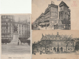 PARIS - Lot De 3 CPA  : Chappe ( Téléphone Aérien ) - Mairie Du XIIIè Arrond. - Tour Jean Sans Peur Et Rue E.Marcel - Sonstige & Ohne Zuordnung