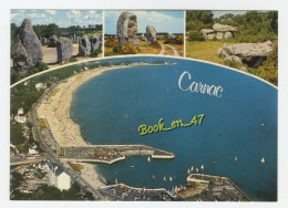 {92119} 56 Morbihan Carnac  Multivues ; Alignements De Kermario Et Ménec , Base Nautique Et Plage , Dolmen Mané Kerioned - Carnac