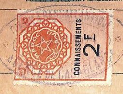 Connaissement Casablanca à Bordeaux 1924 Avec Timbre Fiscal Connaissement Royaume Maroc 2 F Et France 4 F 2/10 - Brieven En Documenten