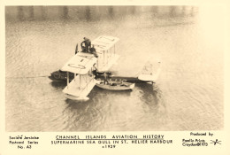 St. Helier , Jersey * Carte Photo Aviation * Avion Supermarine Sea Gull , Harbour * Hydravion - St. Helier