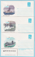 USSR 1983.1024. Warships. Prestamped Covers (3), Unused - 1980-91