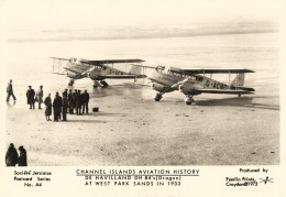 Jersey * Carte Photo Aviation * Avion De Havilland DH 84's  ( Dragon ) At West Park Sands - Autres & Non Classés