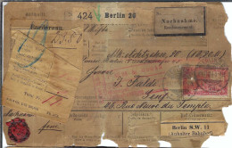 ALLEMAGNE Ca.1904: Bulletin D'Expédition CR De Berlin Pour Genève (Suisse), "meurtri" Par Le Temps - Lettres & Documents