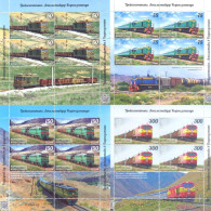 2024.Kyrgyzstan, , Locomotives Of Kyrgyzstan, 4 Sheetlets,  Mint/** - Kyrgyzstan