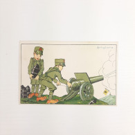 WW1 Cartolina A Colori - Illustrazione Satirica "Artiglieria" - Autore Golia Viaggiata Data 15.01.1916 Lanciatorpedini - Weltkrieg 1914-18