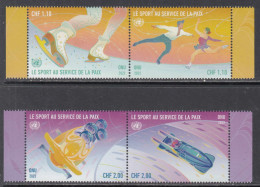 2022 United Nations GENEVA Sports For Peace Figure Skating Bobsledding Complete Set Of 2 Pairs MNH @ BELOW FACE VALUE - Nuevos