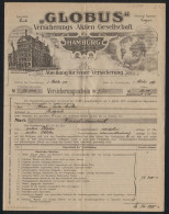 Rechnung Hamburg 1919, Globus Versicherungs-AG, Das Geschäftshaus Globushof, Weltkugel  - Other & Unclassified