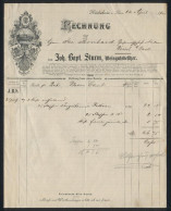 Rechnung Rüdesheim 1900, Joh. Bapt. Sturm, Weingutsbesitzer, Das Weingut Am Wasser, Herrschaftliche Wappen  - Autres & Non Classés