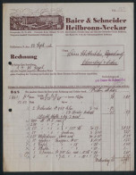 Rechnung Heilbronn A. N. 1932, Firma Baier & Schneider, Blick Auf Das Betriebsgelände  - Autres & Non Classés