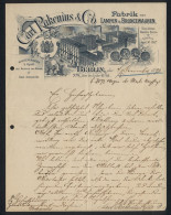 Briefkopf Berlin 1893, Carl Rakenius & Co., Fabrik Von Lampen & Broncewaaren, Das Fabrikgelände Mit Innenhof  - Andere & Zonder Classificatie