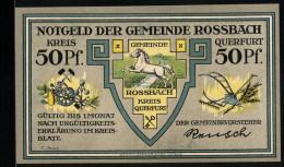 Notgeld Rossbach /Querfurt, 50 Pfennig, Das Siegesdenkmal  - Lokale Ausgaben