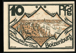 Notgeld Boizenburg 1922, 10 Pfennig, Blick Auf Den Ort Von Den Elbbergen Um 1850  - [11] Emisiones Locales