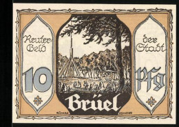 Notgeld Brüel 1922, 10 Pfennig, Ortspartie, Gänsehirtin  - [11] Emisiones Locales