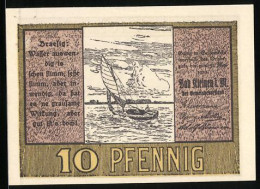 Notgeld Bad Kleinen I. M. 1922, 10 Pfennig, Segelboot In Fahrt  - [11] Emisiones Locales