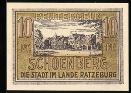 Notgeld Schönberg /Ratzeburg 1922, 10 Pfennig, Strassenpartie  - Lokale Ausgaben