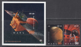 2022 United Nations Geneva Mars Space Exploration Astronomy Cpl Set Of 2 + Souvenir Sheet  MNH @ BELOW FACE VALUE - Ongebruikt