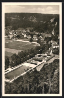 AK Blaubeuren, Freischwimmbad, Fliegeraufnahme  - Blaubeuren