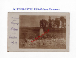 St LEGER-ERVILLERS-62-Fosse Commune-Tombes-CARTE PHOTO Allemande-GUERRE 14-18-1 WK-MILITARIA- - Soldatenfriedhöfen