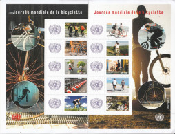 2022 United Nations Geneva World Bicycle Day Bicyclette GIANT A4 Miniature Sheet Of 10 MNH @ BELOW FACE VALUE - Ungebraucht