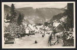 AK Messstetten, Verschneite Dorfstrasse, Rodelbahn  - Other & Unclassified