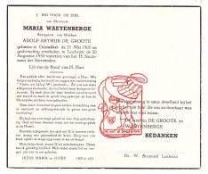 DP Maria Waeyenberge 50j. ° Oostakker Gent 1900 † Lochristi 1950 X Adolf De Groote - Santini