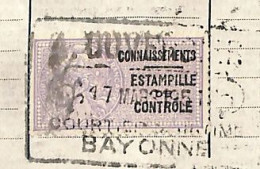 Connaissement De Bayonne Pour Oran 1951 Avec Estampille De Contrôle Lilas - Storia Postale